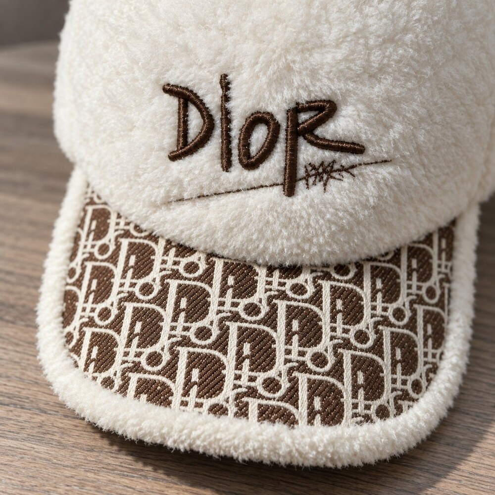 Dior Shearling Oblique Cap - Picture 6 of 6